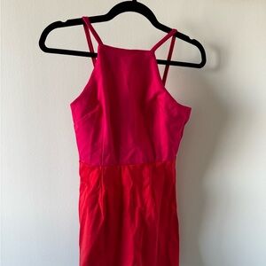 Vibrant Pink and Red Strappy Dress